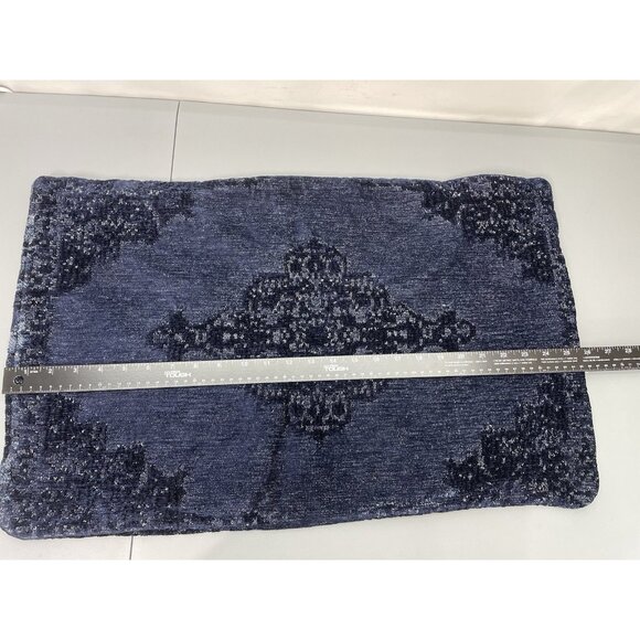 2 Pottery Barn Maddie Medallion Textured Lumbar Heavy Pillow Cover Blue Red - Picture 5 of 7